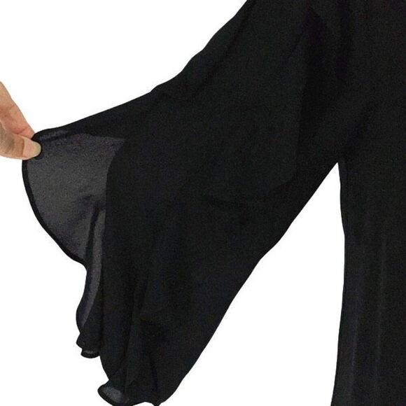 Vince Camuto Womens 3/4 Ruffle Sleeve Keyhole Back Shift Dress‎ Black Size 2 - Picture 7 of 11